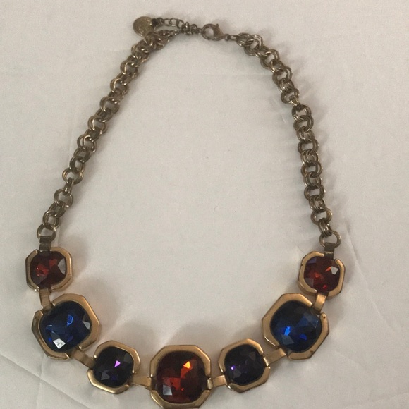 COSTUME LARGE FAUX GEM NECKLACE - Picture 1 of 7